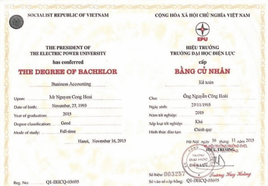 Nhận Làm Bằng Đại Học Cao Đẳng Điện Lực Có Hồ Sơ Gốc Tại HCM