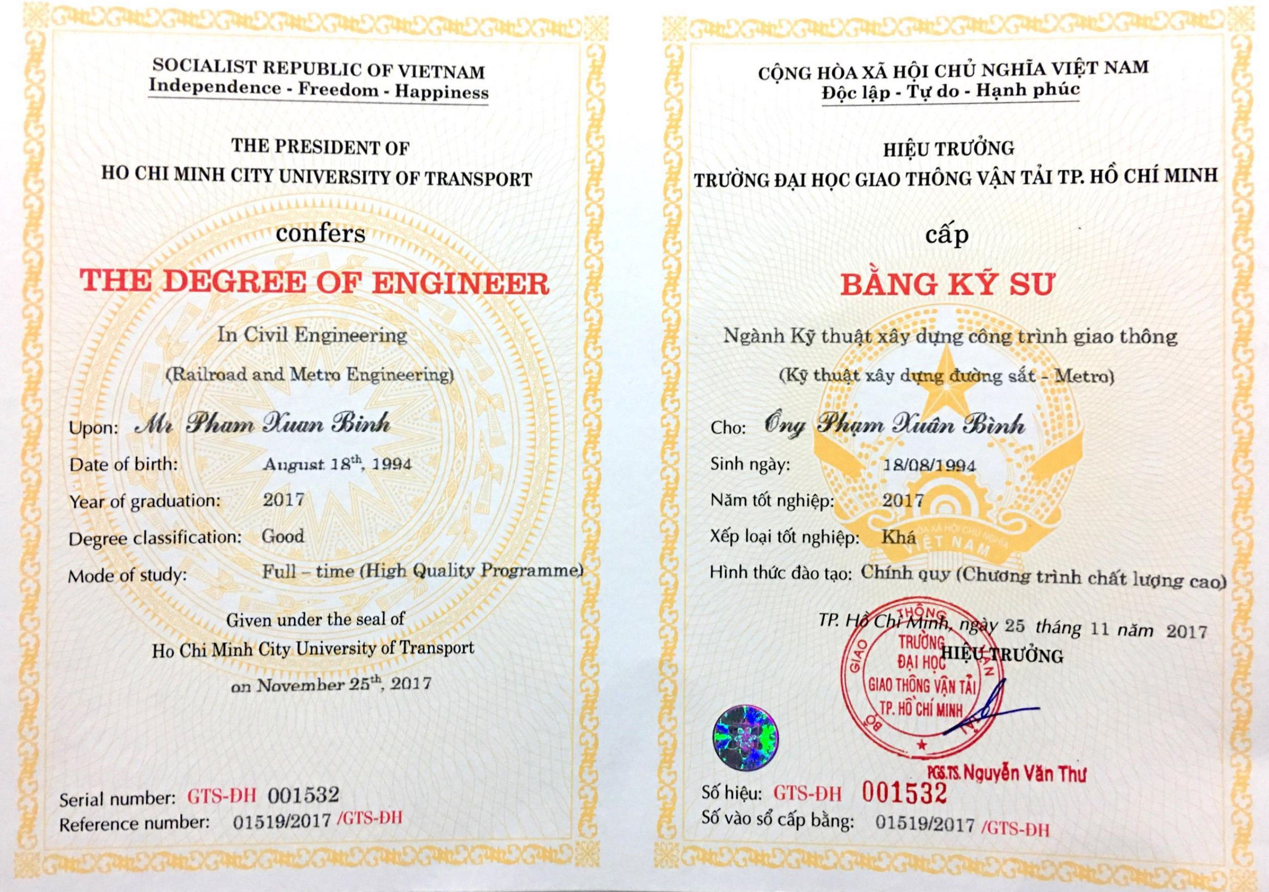 Dịch vụ làm bằng đại học Giao Thông Vận Tải toàn quốc