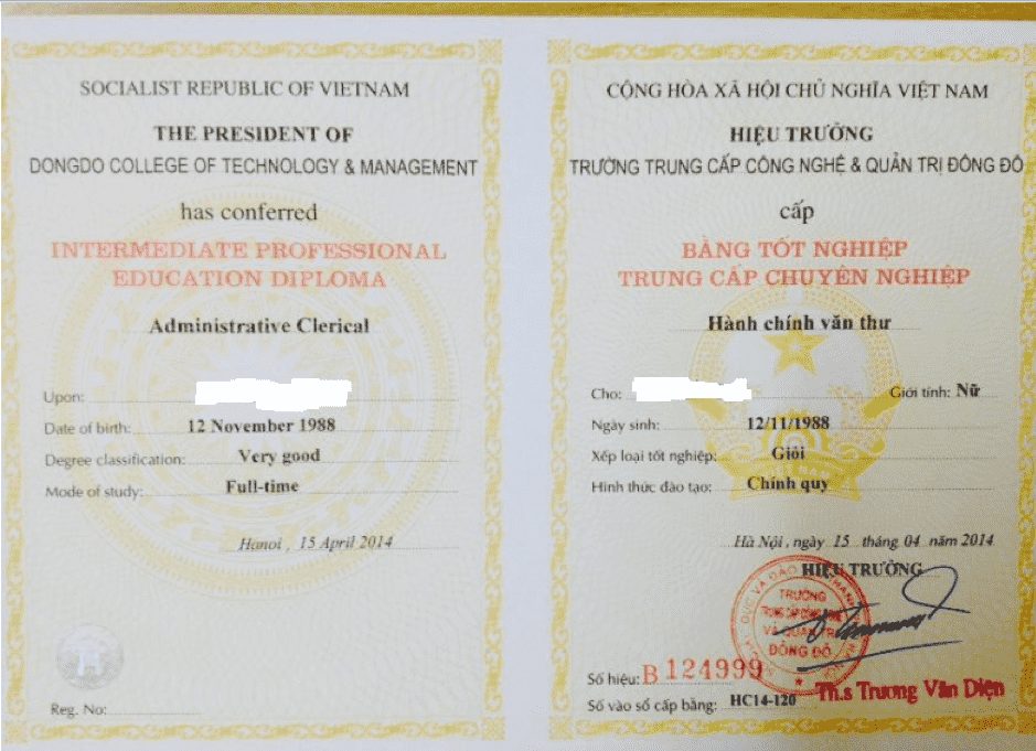 Mua Bằng Trung Cấp Công Nghệ Thông Tin Có Hồ Sơ Gốc Giá Rẻ
