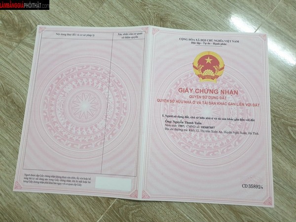 Chuyên Làm Sổ Đỏ Giả - Sổ Hồng Giả Phôi Thật Uy Tín