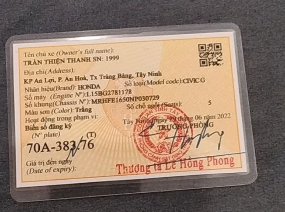 Làm Cavet Xe Giả Bao Sử Dụng Khi Bị Kiểm Trên Trên Cả Nước