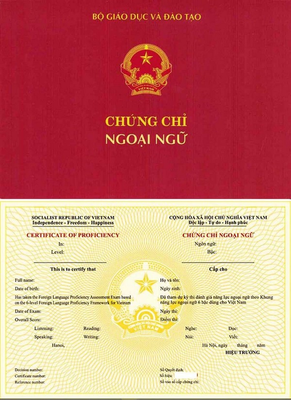 Làm Chứng Chỉ Tiếng Anh Phôi Gốc An Toàn Sử Dụng Cả Nước