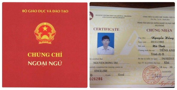 Làm Chứng Chỉ Tiếng Anh Phôi Gốc An Toàn Sử Dụng Cả Nước