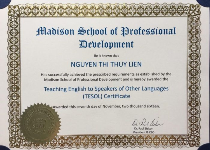 Làm Chứng Chỉ TESOL Giá Rẻ, Uy Tín Tại Làm Bằng Giả Phôi Thật