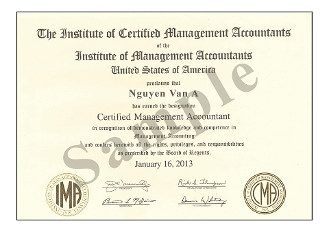 Chứng chỉ CMA (Certified Management Accountant)