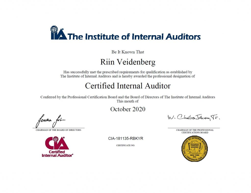 Chứng chỉ CIA (Certified Internal Auditor)