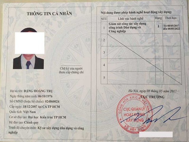 Làm Chứng Chỉ Giám Sát Xây Dựng Tại Làm Bằng Giả Phôi Thật