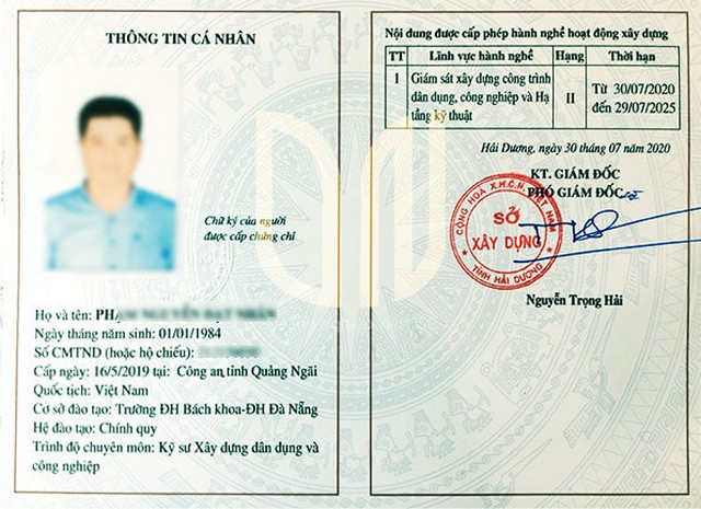 Làm Chứng Chỉ Giám Sát Xây Dựng Tại Làm Bằng Giả Phôi Thật
