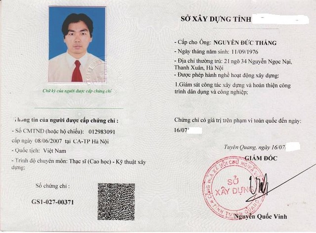 Làm Chứng Chỉ Giám Sát Xây Dựng Tại Làm Bằng Giả Phôi Thật