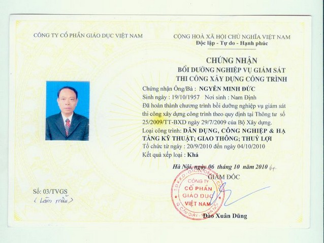 Làm Chứng Chỉ Giám Sát Xây Dựng Tại Làm Bằng Giả Phôi Thật