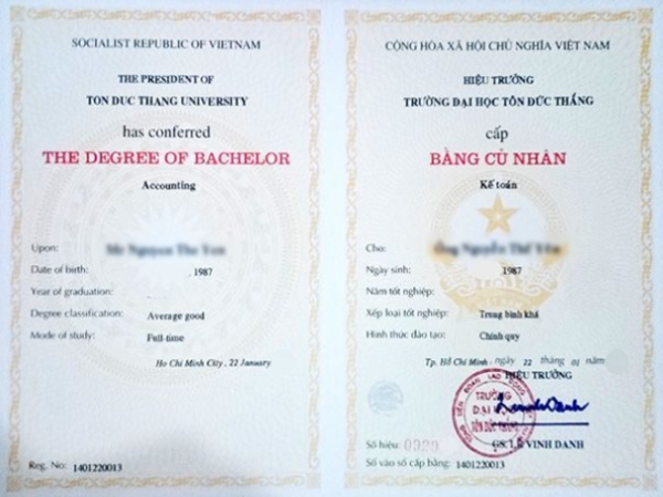 Làm Bằng Đại Học Tôn Đức Thắng Chuẩn Bộ Giáo Dục