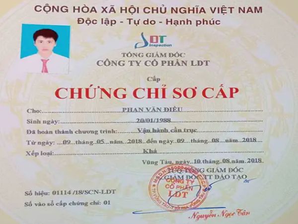 Nhận làm chứng chỉ cầu trục lấy ngay tại Làm Bằng Giả Phôi Thật