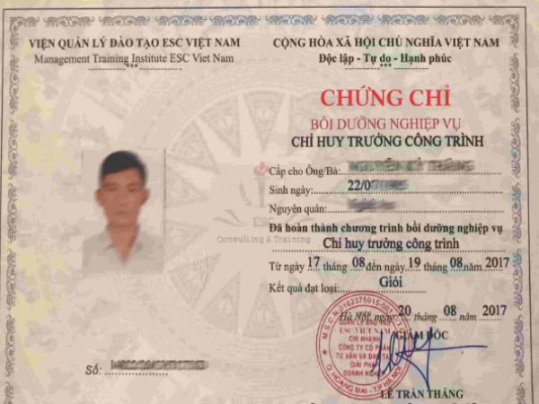 Các loại chứng chỉ chỉ huy trưởng mà Làm Bằng Giả Phôi Thật cung cấp