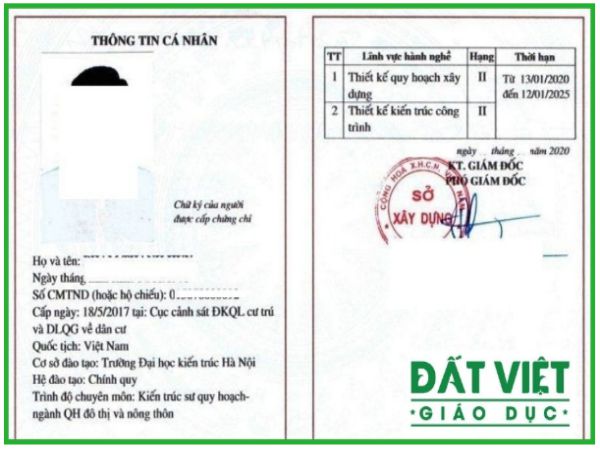 Các loại chứng chỉ hành nghề Kiến Trúc Sư mà Làm Bằng Giả Phôi Thật đang hỗ trợ