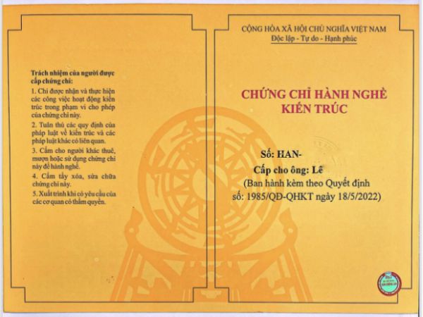 Bảng giá dịch vụ làm chứng chỉ hành nghề Kiến Trúc Sư lấy ngay tại Làm Bằng Giả Phôi Thật