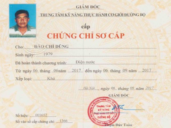 Làm chứng chỉ nghề điện nhanh chóng, bao sử dụng tại Làm Bằng Giả Phôi Thật