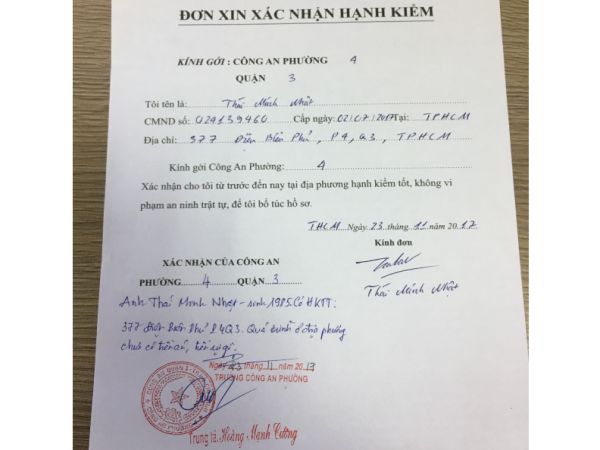 Làm Giấy Xác Nhận Hạnh Kiểm Đảm Bảo Sử Dụng Để Đi Làm