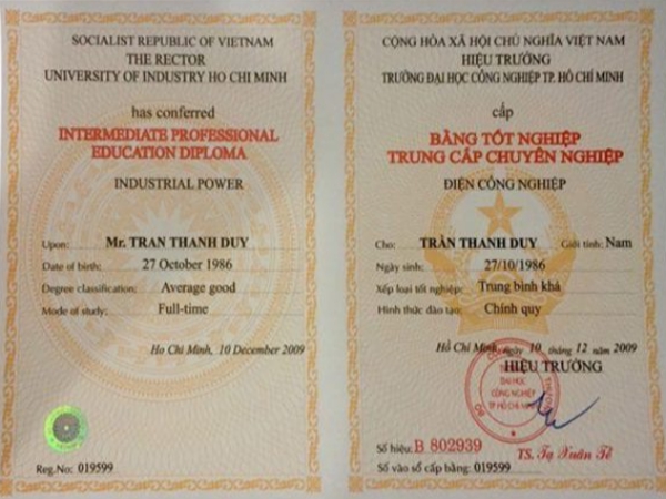 Làm Bằng Trung Cấp Có Hồ Sơ Gốc Tại Trường Trên Cả Nước