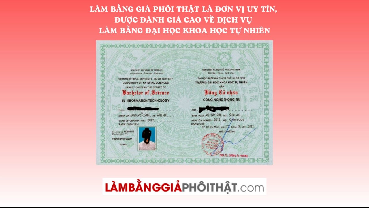 Làm Bằng Đại Học Khoa Học Tự Nhiên Bao Sử Dụng Cả Nước