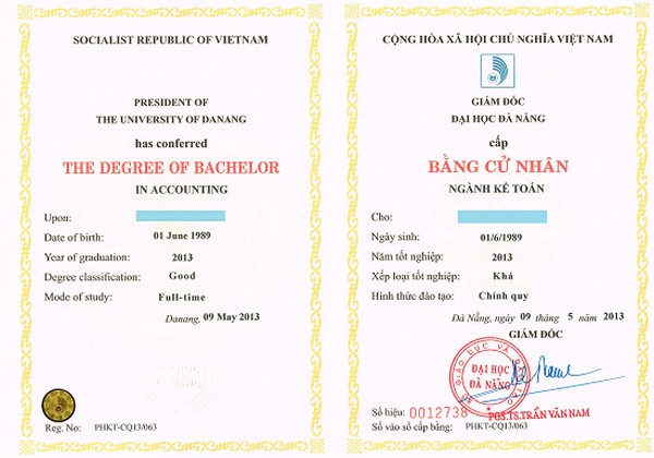 Các Mẫu Bằng Đại Học Đà Nẵng Bạn Có Thể Tham Khảo