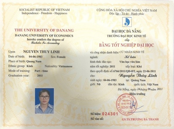 Các Mẫu Bằng Đại Học Đà Nẵng Bạn Có Thể Tham Khảo
