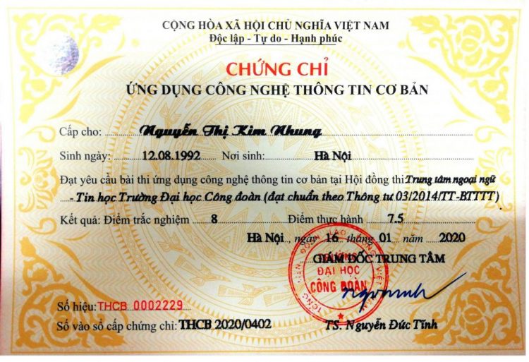 Làm Chứng Chỉ Tin Học Đảm Bảo Sử Dụng Trên Cả Nước