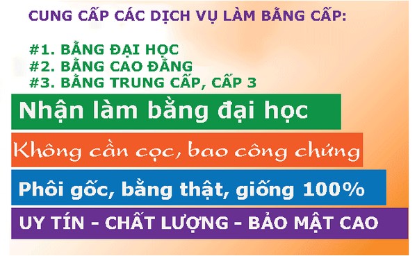 Bảng giá làm bằng cấp 3 tại Vĩnh Phúc